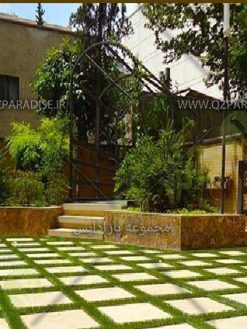 چمن مصنوعی شیاری لابلای سنگ ها