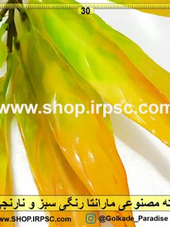 بوته مصنوعی مارانتا رنگی سبز و نارنجی