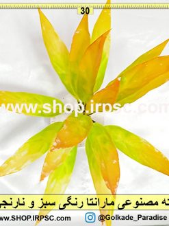 بوته مصنوعی مارانتا رنگی سبز و نارنجی