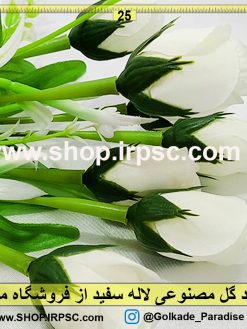 بوته گل مصنوعی لاله سفید