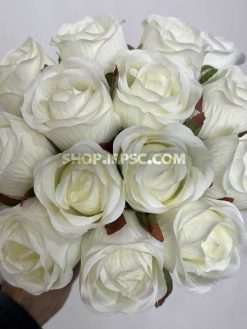 خرید بوته گل مصنوعی رز سفید