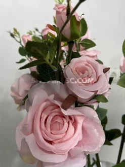 خرید بوته گل مصنوعی رز صورتی