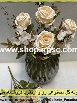 نمای بالای بوته گل مصنوعی رز و آرتانزیا کدIRPSC037