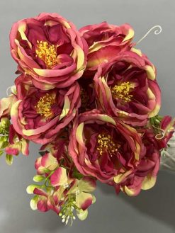 خرید بوته گل مصنوعی پیونی و آرتانزیا 50 سانتی