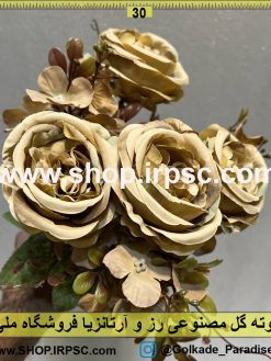 نمای کناری بوته گل مصنوعی رز و آرتانزیا کدIRPSC042
