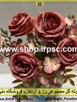 نمای نزدیک بوته گل مصنوعی رز و آرتانزیا کدIRPSC039