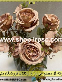 نمای نزدیک بوته گل مصنوعی رز و آرتانزیا کدIRPSC041