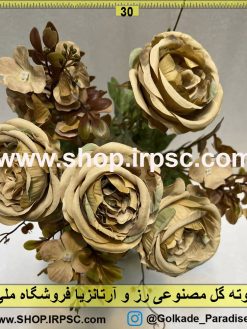 نمای نزدیک بوته گل مصنوعی رز و آرتانزیا کدIRPSC042