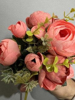 نمای بوته گل مصنوعی پیونی 30 سانتی