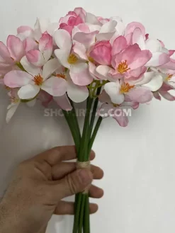خرید شاخه گل مصنوعی یاس سفید صورتی