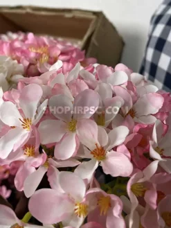 فروش شاخه گل مصنوعی یاس سفید صورتی