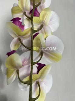 قیمت شاخه گل مصنوعی ارکیده سفید صورتی