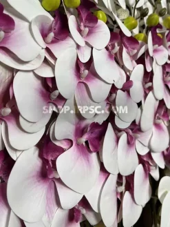 فروش شاخه گل مصنوعی ارکیده سفید صورتی