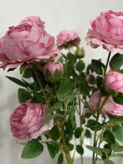 خرید شاخه گل مصنوعی نسترن صورتی پررنگ