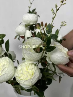 خرید شاخه گل مصنوعی پیونی سفید