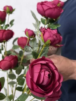 خرید شاخه گل مصنوعی آنوما زرشکی