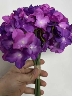 خرید دسته گل مصنوعی هورتانسیا بنفش