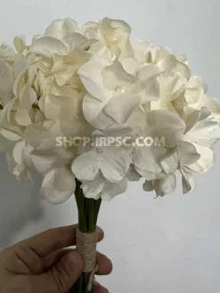 خرید دسته گل مصنوعی هورتانسیا شیری