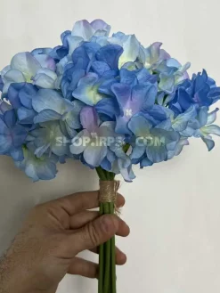خرید دسته گل مصنوعی هورتانسیا آبی