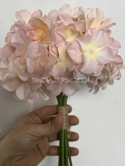 خرید دسته گل مصنوعی هورتانسیا گلبهی