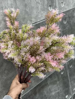 خرید شاخه گل مصنوعی شویدی سبز و صورتی