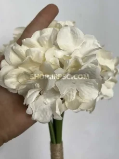 فروش دسته گل مصنوعی هورتانسیا شیری