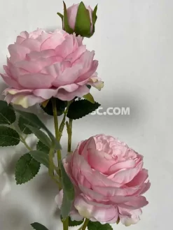 عکس شاخه گل مصنوعی نسترن صورتی کمرنگ