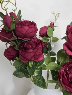 قیمت شاخه گل مصنوعی پیونی زرشکی