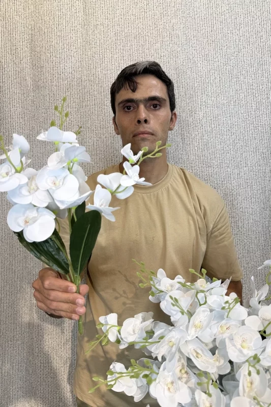 بوته گل مصنوعی ارکیده سفید