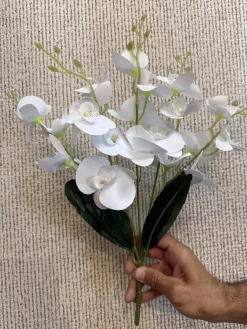 خرید بوته گل مصنوعی ارکیده سفید