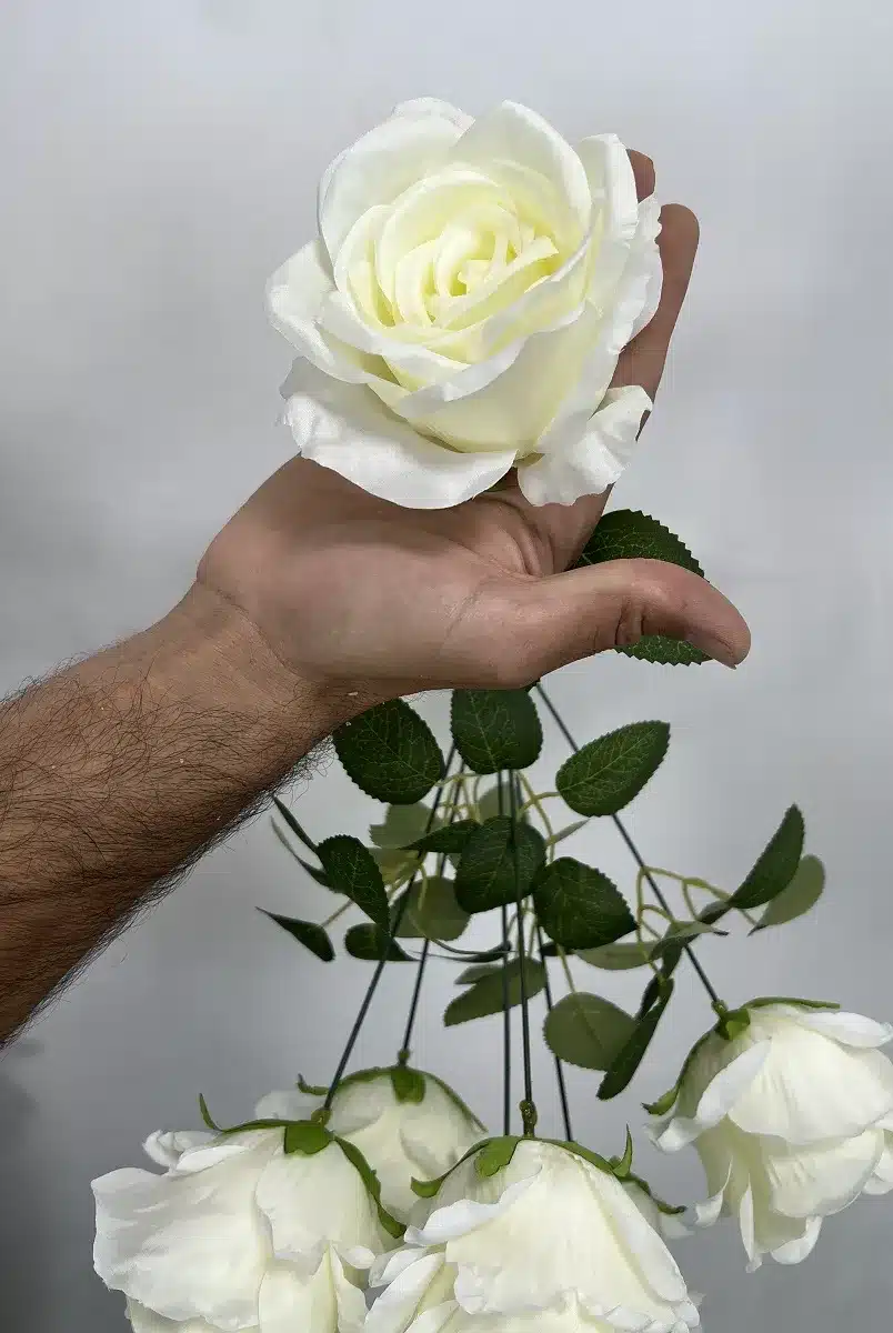فروش بوته گل رز مصنوعی سفید