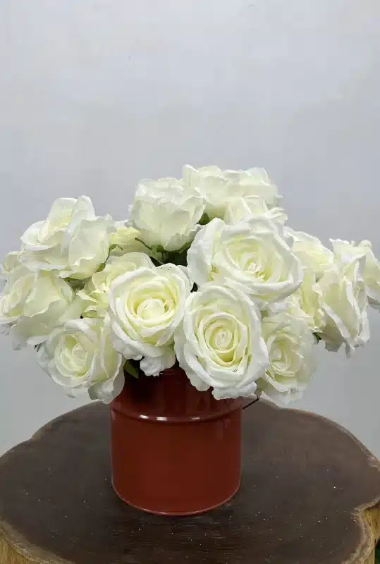 بوته گل رز مصنوعی سفید