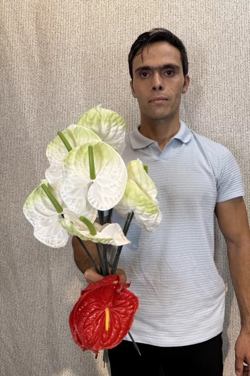 شاخه گل مصنوعی آنتوریوم