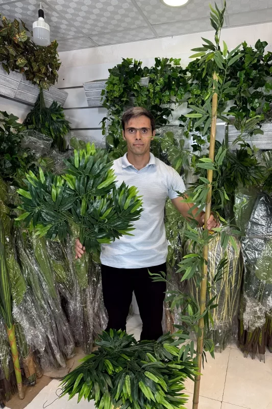 عکس برگ مصنوعی بامبو خیزران 60 سانتی