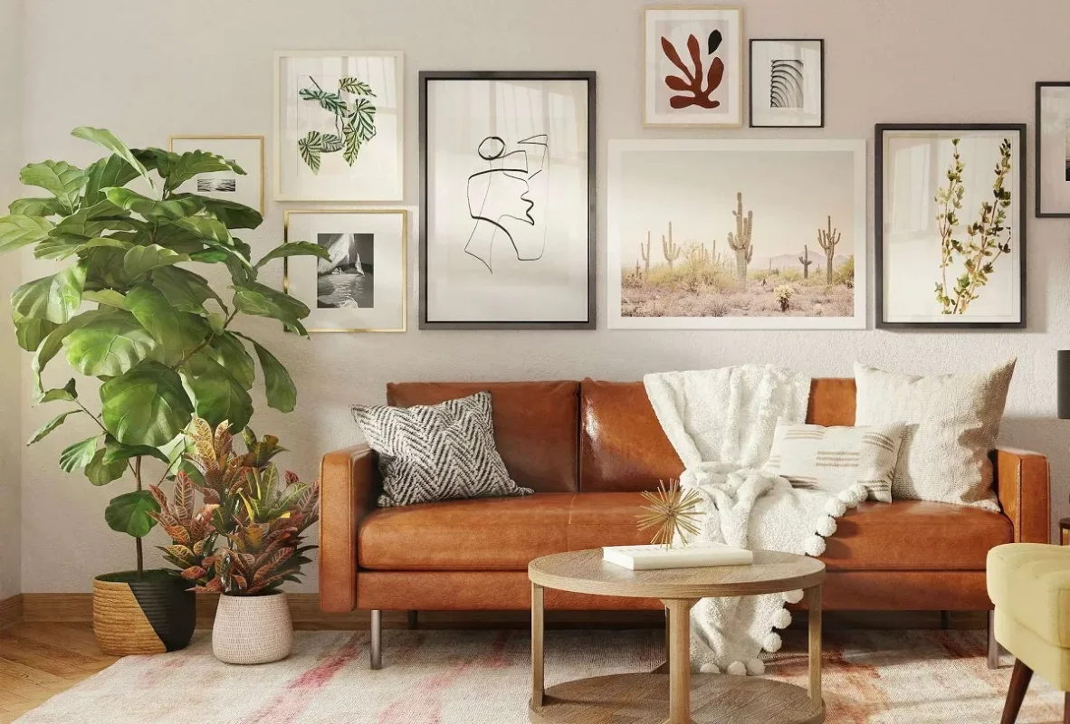 درختچه مصنوعی کنار سالنی