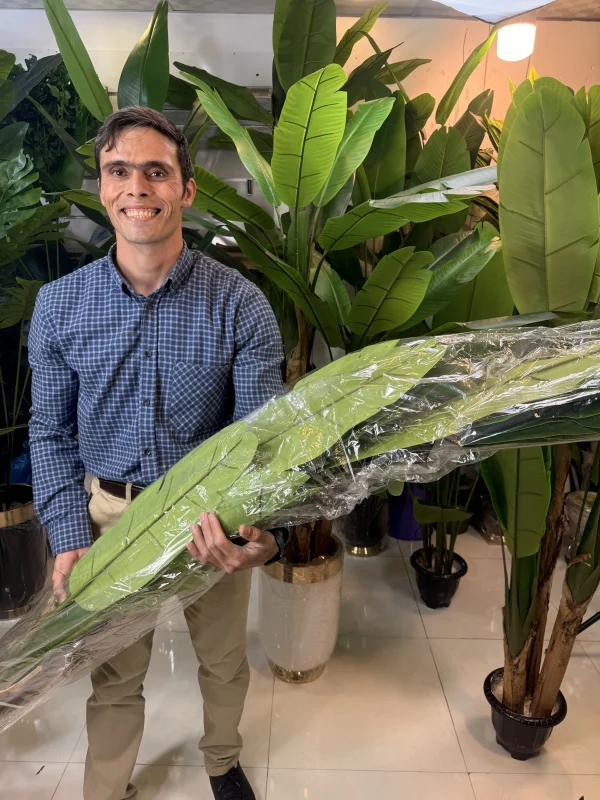 چیدمان درختچه مصنوعی بزرگ در گوشه پذیرایی منزل