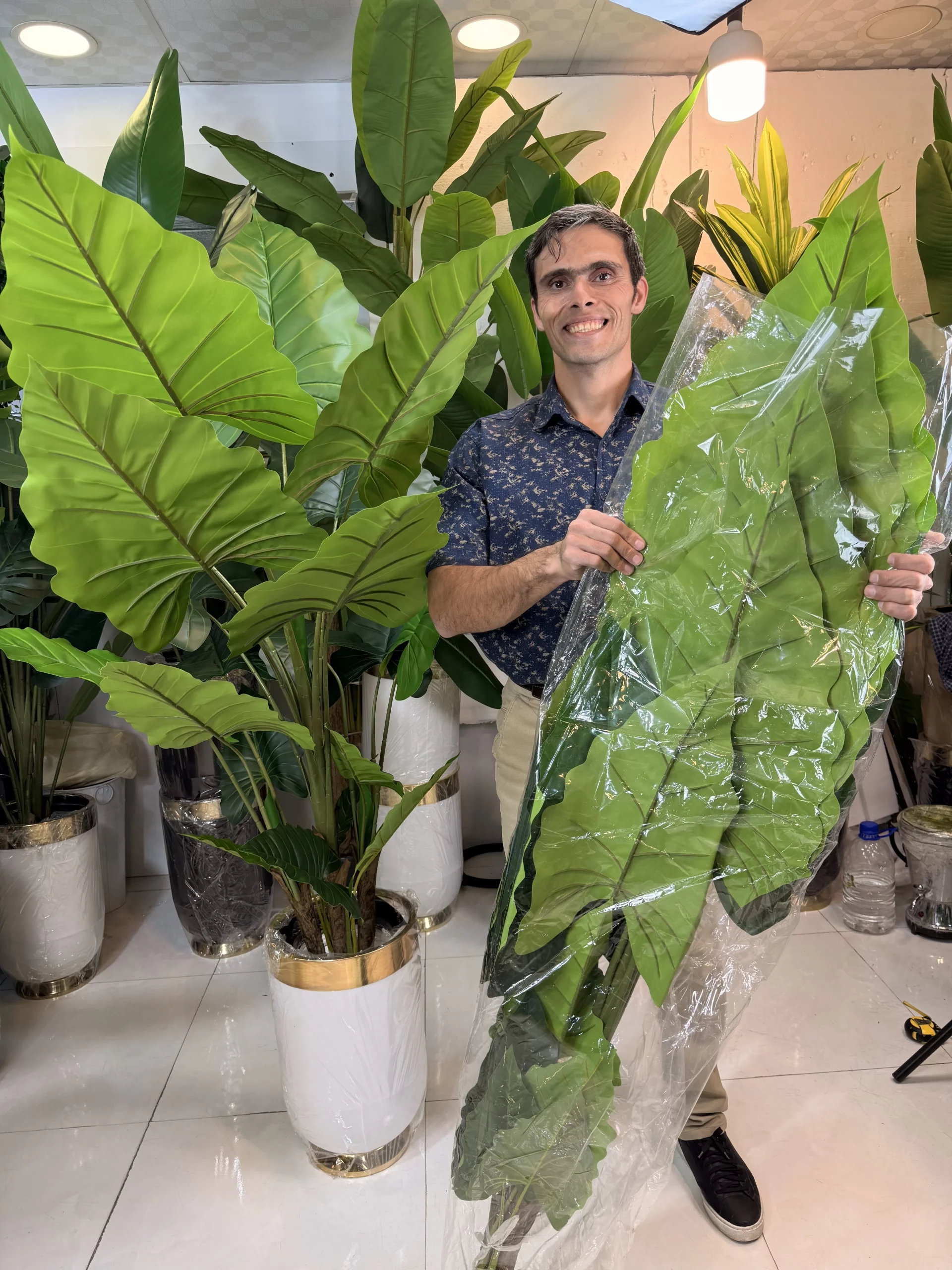 تنه ساخته شده از چوب مصنوعی بامبو در درختچه بزرگ بابا آدم برای استحکام و زیبایی بیشتر.