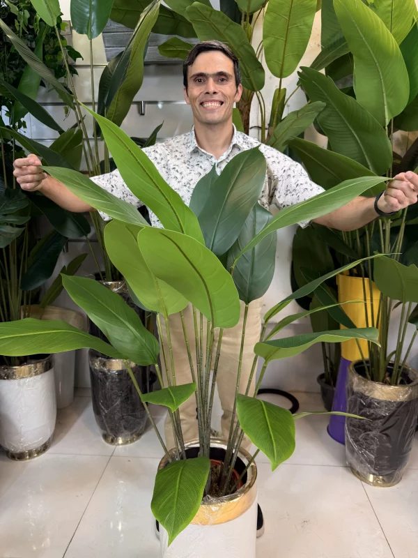 درختچه مصنوعی پرنده بهشتی ۱۳۰ سانتی متری مناسب دکوراسیون داخلی و لابی