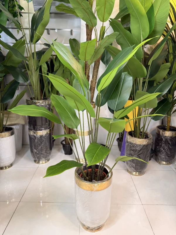 درختچه مصنوعی پرنده بهشتی ۱۳۰ سانتی متری مناسب دکوراسیون داخلی و لابی