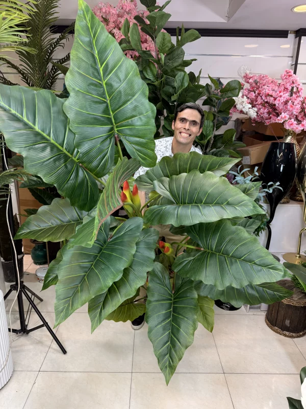 درختچه مصنوعی باباآدم بزرگ ۳ تنه با ارتفاع ۲۲۰ سانتی متر برای دکوراسیون پذیرایی و لابی