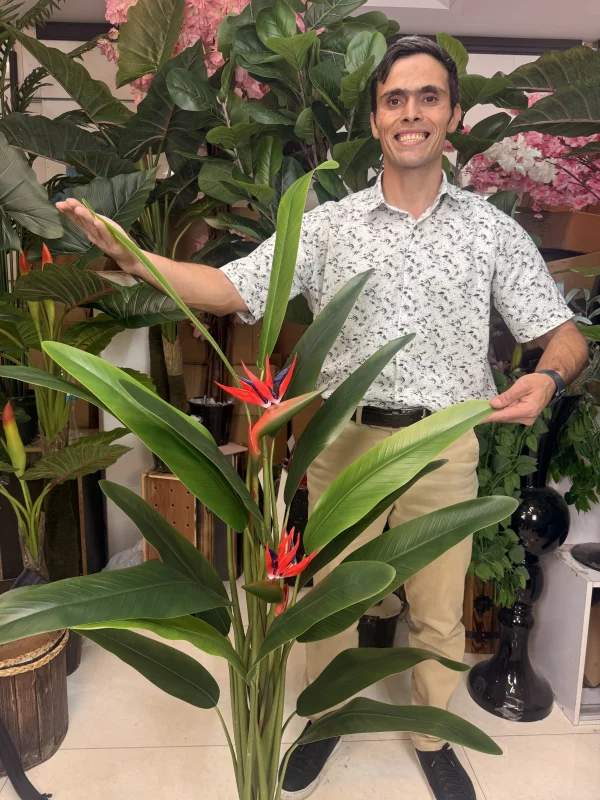 درختچه مصنوعی پرنده بهشتی لوکس ۱۵۰ سانتی‌متری ۳ تنه