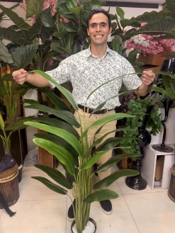 درختچه مصنوعی پرنده بهشتی بزرگ با ۲۰ برگ سبز برای دکوراسیون پذیرایی