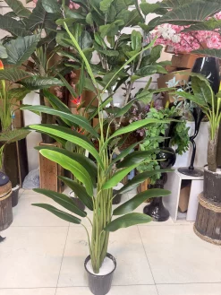 جزئیات برگ ضخیم و باکیفیت گیاه مصنوعی پرنده بهشتی با سیم فلزی