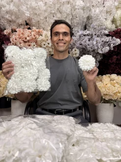 بسته کامل ۱۲ عددی سرگل کوکب مصنوعی سفید رنگ با قطر ۱۰ سانتی‌متر.