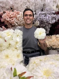 بسته 12 عددی سرگل‌های مصنوعی سوسن با قطر 12 سانتی‌متر آماده برای گل آرایی