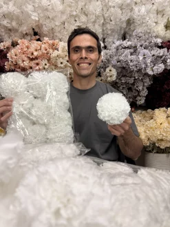 سرگل مصنوعی میخک سفید - قطر 11 سانت