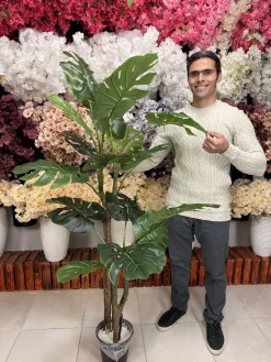 درختچه مصنوعی برگ انجیری بزرگ مدل برگ چرمی برای دکوراسیون پذیرایی