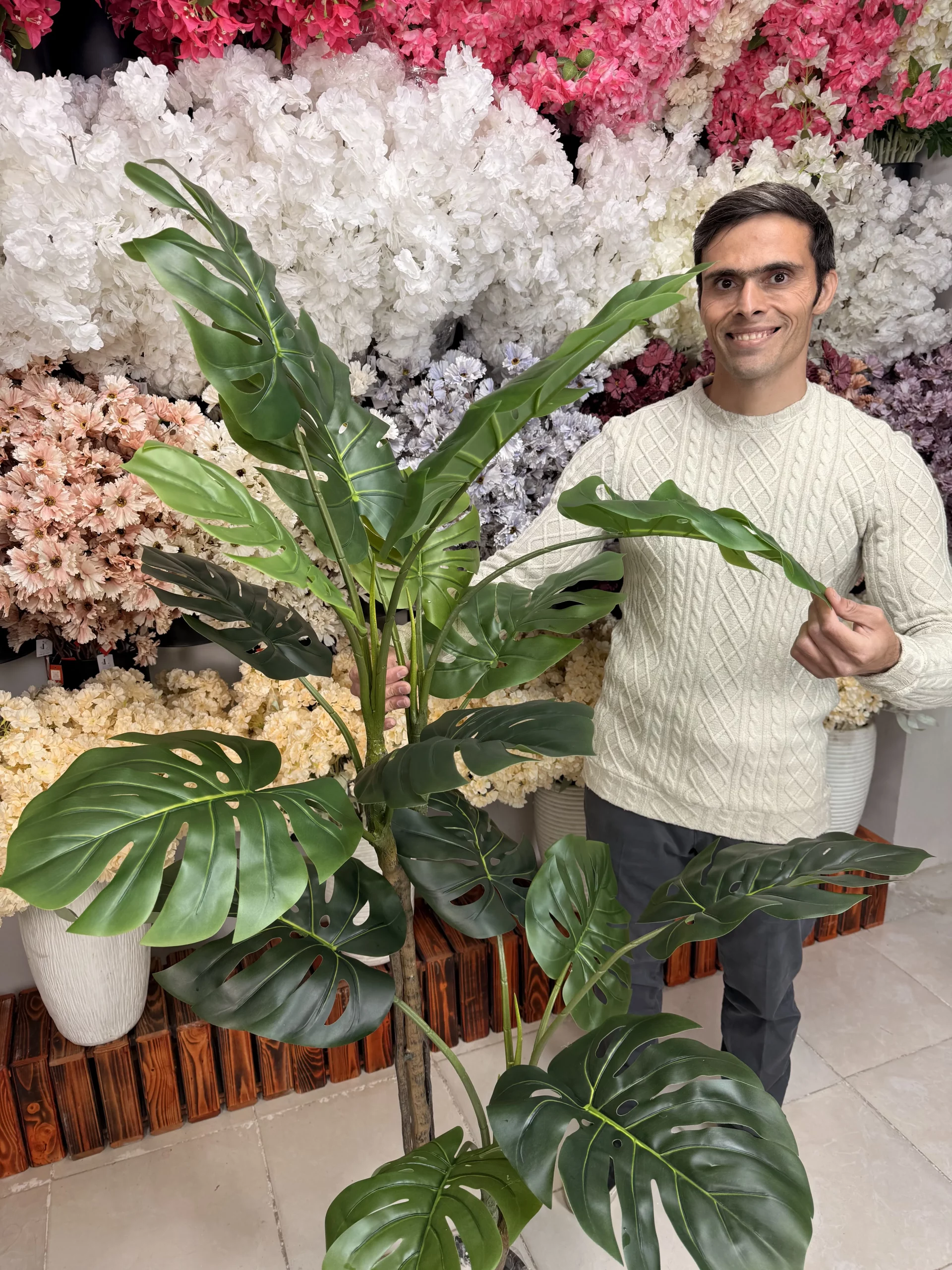 درختچه مصنوعی برگ انجیری بزرگ مدل برگ چرمی برای دکوراسیون پذیرایی