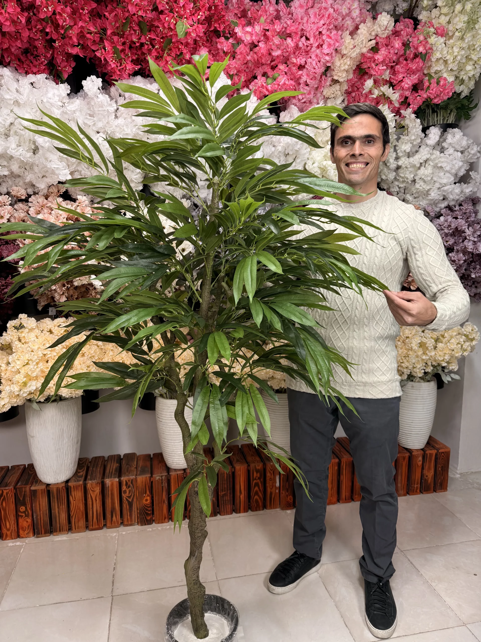 برگ مصنوعی پلیمری درجه یک درختچه آمستر با ابعاد ۴۰ در ۲۰ سانتیمتر