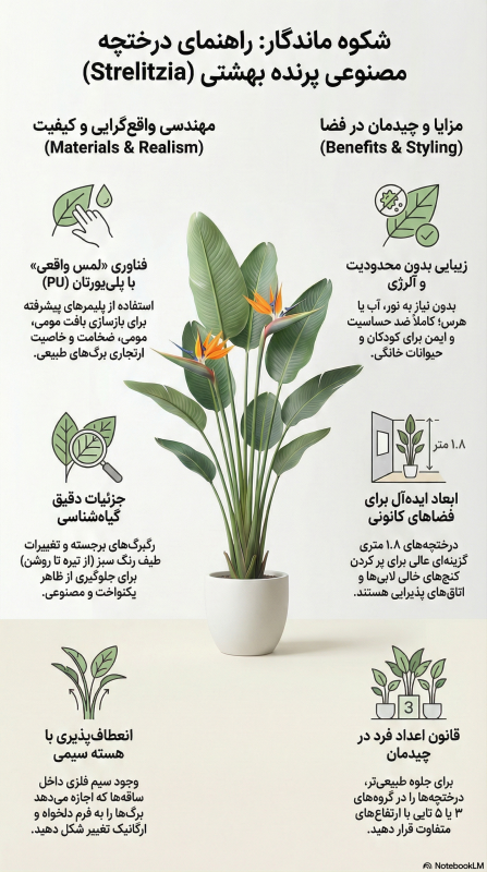 عنوان ویدیو معرفی بررسی دقیق جزئیات و کیفیت درختچه پرنده بهشتی استرلیتزیا لوکس توسط مصطفی قدیری مدیر فروشگاه